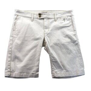 Levis Signature Womens Bermuda Jean Short 16 White Denim Stretch Casual Classic
